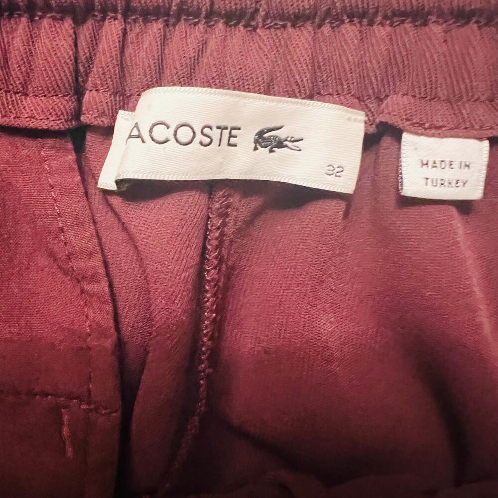 Lacoste Side Striped Pull On Jogger Pants Size EU 32 Red - Picture 7 of 12